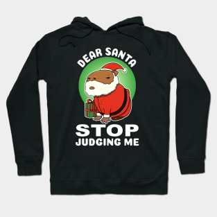 Dear Santa stop judging me Capybara Christmas Hoodie